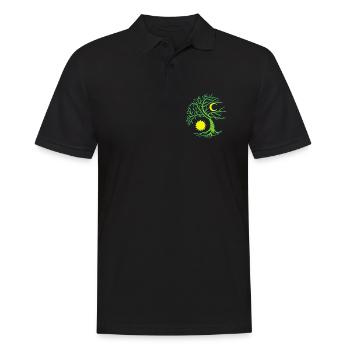 Baum des Lebens Sonne und Mond - Männer Poloshirt - Schwarz - Vorne - Kai (181cm)