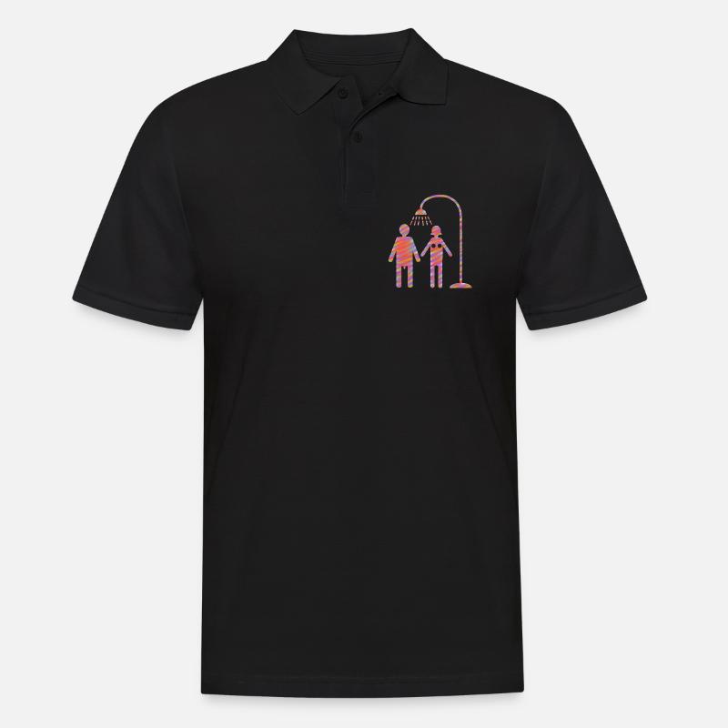  unter der Dusche Duschen - Männer Poloshirt - Schwarz
