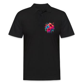 Fleurs d’hibiscus - Polo Homme - noir - Devant - Kai (181cm)
