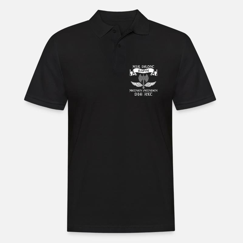 Wikinger Walhalla Krieger - Männer Poloshirt - Schwarz