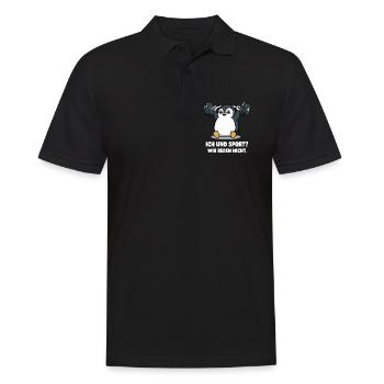Penguin Weightlifting Saying - Men's Polo Shirt - black - Front - Kai (181cm)