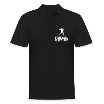 Silhouette du football, c’est ma vie - Polo Homme - noir - Devant - Kai (181cm)