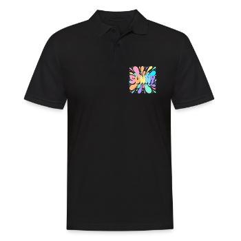 Sunny Splash Lettres Multicolores - Polo Homme - noir - Devant - Kai (181cm)