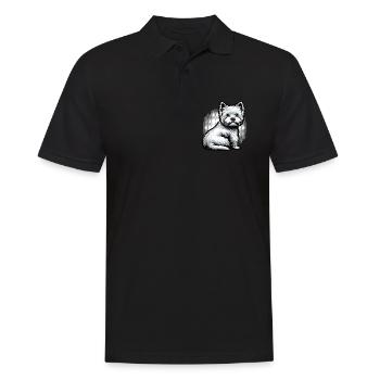 Propriétaire de Westie Westie Terrier des Highlands - Polo Homme - noir - Devant - Kai (181cm)