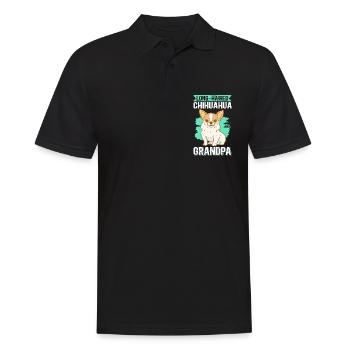 Langhaariger Chihuahua Opa Hundebesitzer Geschenk - Männer Poloshirt - Schwarz - Vorne - Kai (181cm)