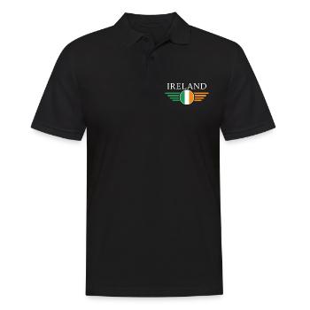 I Love Ireland Elegance Style Design T-Shirt - Polo Homme - noir - Devant - Kai (181cm)