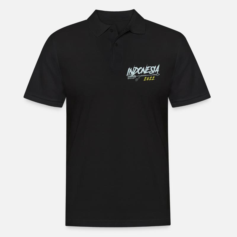 Indonesia 2022 - Männer Poloshirt - Schwarz