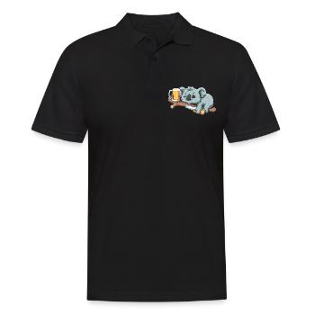 Lustiger Koala trinkt Bier - Männer Poloshirt - Schwarz - Vorne - Kai (181cm)