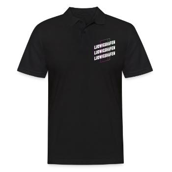 Ludwigshafen Allemagne City Font Skyline - Polo Homme - noir - Devant - Kai (181cm)