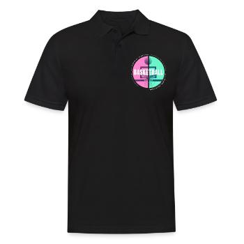 Basketball Basketballer Korb Dunking Sport Vintage - Männer Poloshirt - Schwarz - Vorne - Kai (181cm)