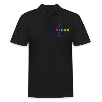 Think First - Men's Polo Shirt - black - Front - Kai (181cm)