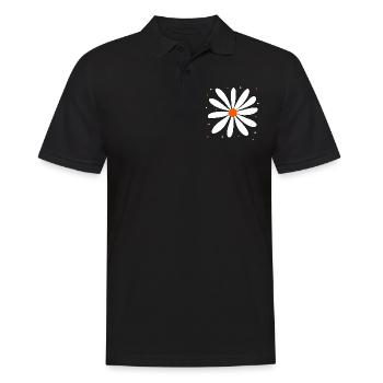 Marguerite Flower Blossom Daisy Floral Floral - Men's Polo Shirt - black - Front - Kai (181cm)