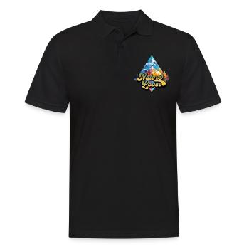 Natur Abenteuer Wildnis Berge Wald Bäume Bunt - Männer Poloshirt - Schwarz - Vorne - Kai (181cm)