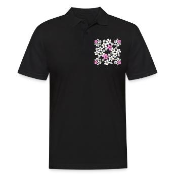 fleur de motif floral fleur de vrille florale - Polo Homme - noir - Devant - Kai (181cm)