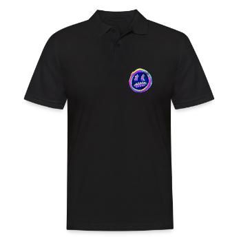 Crazy Smiley Emoticon - RGB Glitch - Männer Poloshirt - Schwarz - Vorne - Kai (181cm)