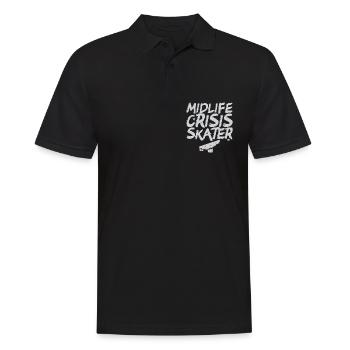 Midlife Crisis Skater Skateboard Skateboarding - Men's Polo Shirt - black - Front - Kai (181cm)