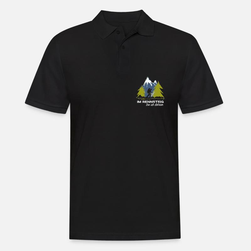 Rennsteig - Männer Poloshirt - Schwarz
