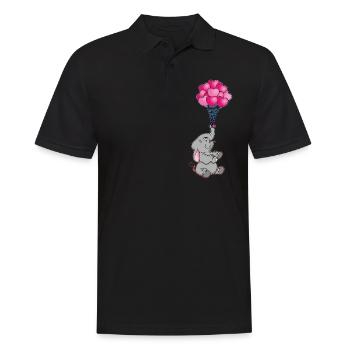 funny elephant with heart balloons | Elephant - Men's Polo Shirt - black - Front - Kai (181cm)