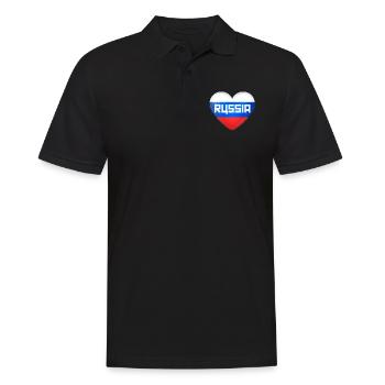 Russia Herz Flagge Land Geschenkidee - Männer Poloshirt - Schwarz - Vorne - Kai (181cm)