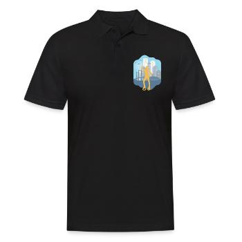 Skyline Jump Shoes Fitness - Männer Poloshirt - Schwarz - Vorne - Kai (181cm)
