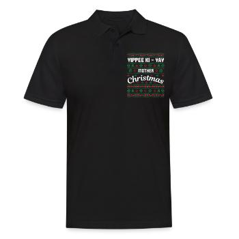 Yippee hi yay Christmas Mother - Men's Polo Shirt - black - Front - Kai (181cm)