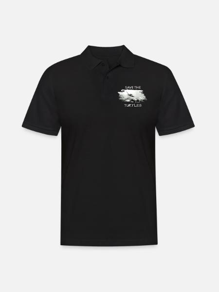 save the turtles - Männer Poloshirt - Schwarz