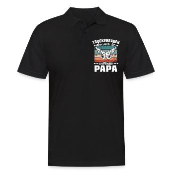 Trockenbauer Papa Trockenbaumonteur Papas - Männer Poloshirt - Schwarz - Vorne - Kai (181cm)