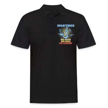 Kranführer Sprüche Kran Kranfahrer - Männer Poloshirt - Schwarz - Vorne - Kai (181cm)