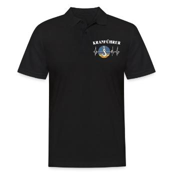 Kranführer EKG Kranfahrer Herzlinie - Männer Poloshirt - Schwarz - Vorne - Kai (181cm)