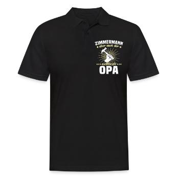 Zimmermann Opa Zimmerer Grossvater - Männer Poloshirt - Schwarz - Vorne - Kai (181cm)