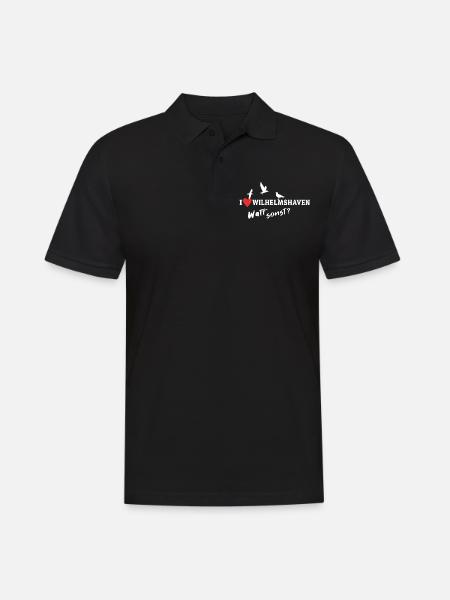 I Love Wilhelmshaven Liebe Wilhelmshavener - Männer Poloshirt - Schwarz