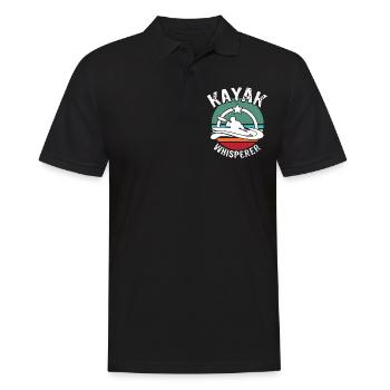 Kayak Flüsterer Kayaking - Männer Poloshirt - Schwarz - Vorne - Kai (181cm)