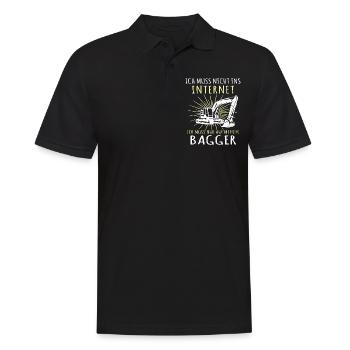 Baggerfahrer Bagger - Männer Poloshirt - Schwarz - Vorne - Kai (181cm)