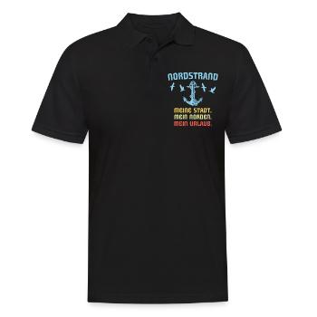 Nordstrand Sprüche Nordstrander Spruch - Männer Poloshirt - Schwarz - Vorne - Kai (181cm)