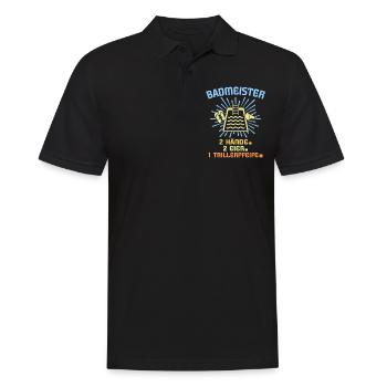 Schwimmmeister Sprüche Bademeister - Männer Poloshirt - Schwarz - Vorne - Kai (181cm)