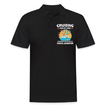Cruise Couple Sea Voyage Cruise Ship - Men's Polo Shirt - black - Front - Kai (181cm)