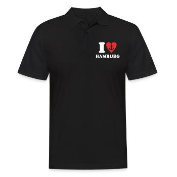 J’adore le hamburger Liebe de Hambourg - Polo Homme - noir - Devant - Kai (181cm)