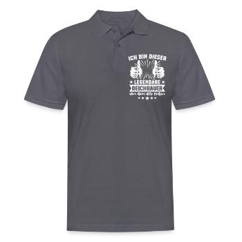 Deichbauer Legende - Männer Poloshirt - Anthrazit - Vorne - Nico (186cm)