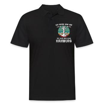 Hamburg Urlaub - Männer Poloshirt - Schwarz - Vorne - Kai (181cm)