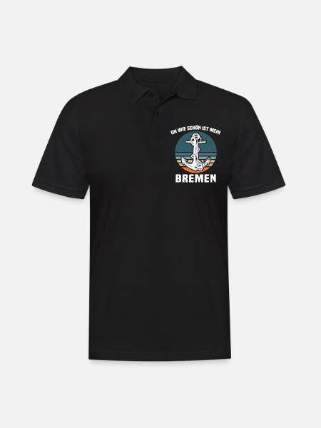 Bremen Sprüche Bremer - Männer Poloshirt - Schwarz