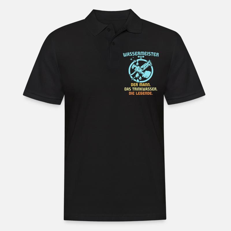 Wassermeister Spruch - Männer Poloshirt - Schwarz