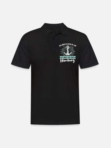 Hamburg Hamburger - Männer Poloshirt - Schwarz