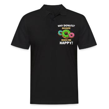 Happy Donuts - Men's Polo Shirt - black - Front - Kai (181cm)