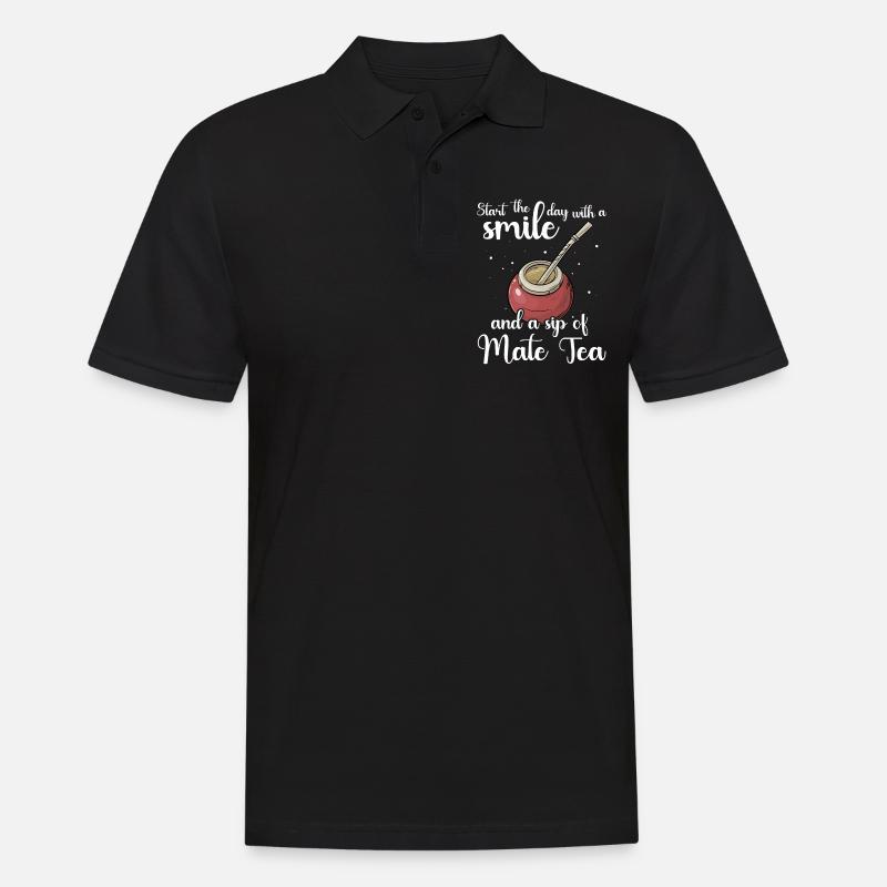 Mate Tee Bombilla - Männer Poloshirt - Schwarz