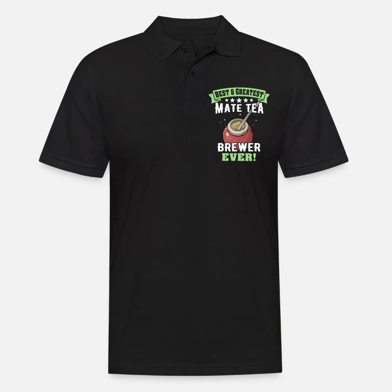 Yerba Mate Tee Teetrinker - Männer Poloshirt - Schwarz