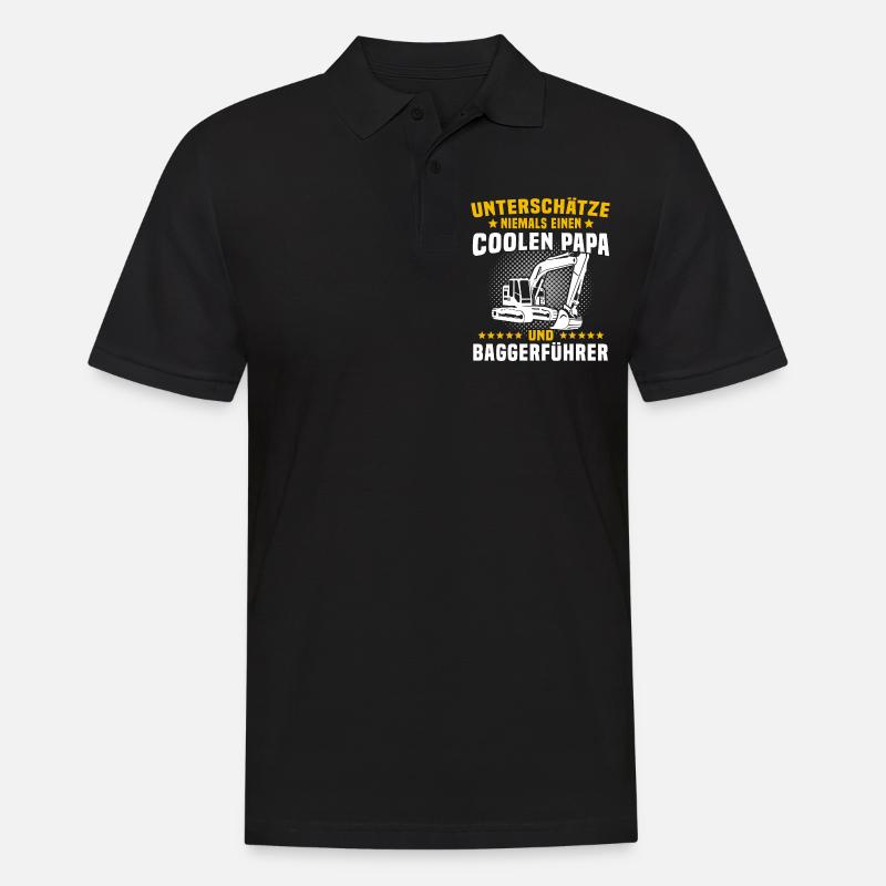 Baggerfahrer Papa Baggerführer - Männer Poloshirt - Schwarz