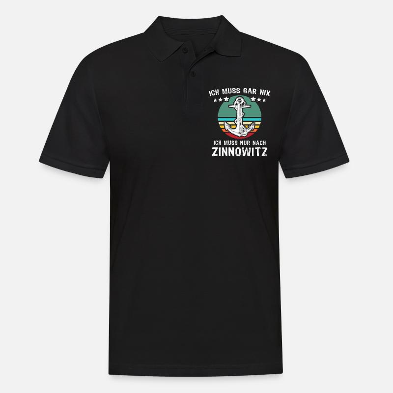 Zinnowitz Urlaub - Männer Poloshirt - Schwarz