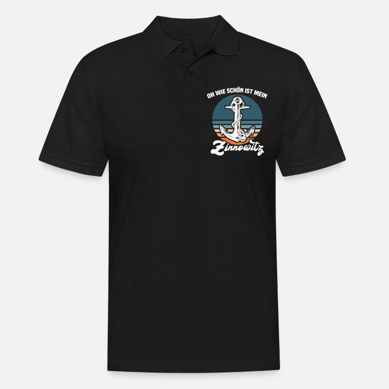 Zinnowitz Sprüche - Männer Poloshirt - Schwarz