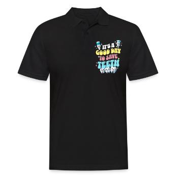 Zahnarzt Zahnpflege Zähne Dentist - Männer Poloshirt - Schwarz - Vorne - Kai (181cm)
