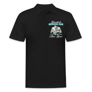 Zahnarzt Dentist - Männer Poloshirt - Schwarz - Vorne - Kai (181cm)